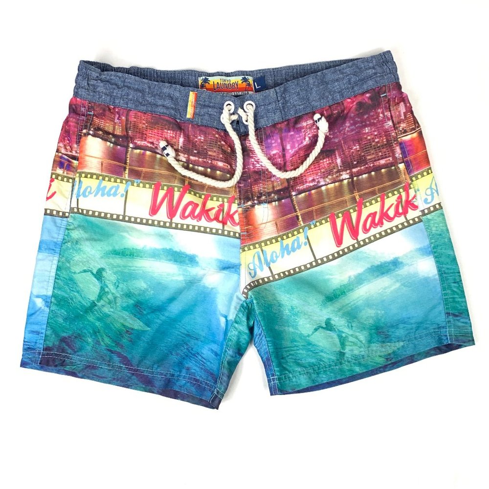Tokyo Laundry Hawaii Board Shorts Swim Trunks L